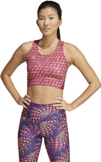 adidas Adizero Farm Crop Top Dames bordeaux - L