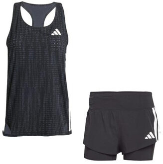adidas Adizero Singlet 2in1 Short Set Dames zwart