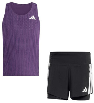 adidas Adizero Singlet 2in1 Short Set Heren paars