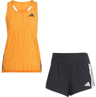 adidas Adizero Singlet Gel 3'' Short Set Dames oranje