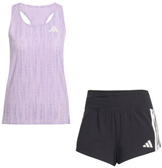 adidas Adizero Singlet Gel 3'' Short Set Dames paars