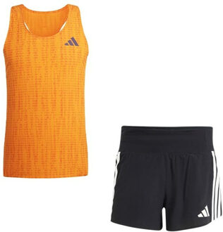 adidas Adizero Singlet Gel 5'' Short Set Heren oranje