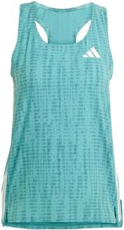 adidas Adizero Singlet Hardloopshirt Dames-Turkoois,Donkergroen - XS,S,M,L,XL
