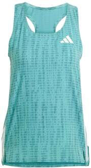 adidas Adizero Singlet Hardloopshirt Dames-Turkoois,Donkergroen - XS