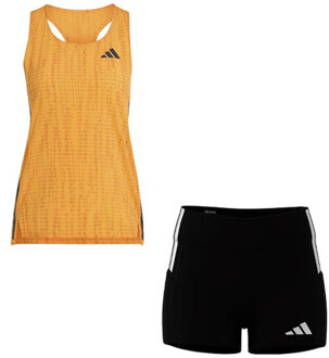 adidas Adizero Singlet Korte Legging 4'' Set Dames oranje