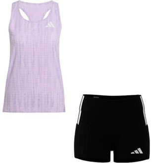 adidas Adizero Singlet Korte Legging 4'' Set Dames paars