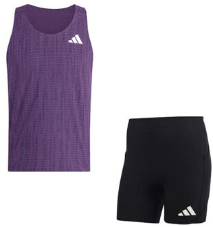 adidas Adizero Singlet Korte Legging 7'' Set Heren paars