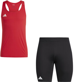 adidas Adizero Singlet Korte Legging Set Heren rood