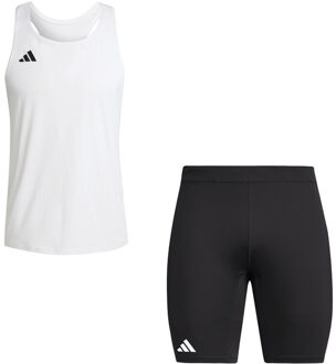adidas Adizero Singlet Korte Legging Set Heren wit