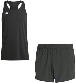 adidas Adizero Singlet Short Set Heren zwart/zwart