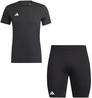adidas Adizero T-Shirt Korte Legging Set Heren zwart
