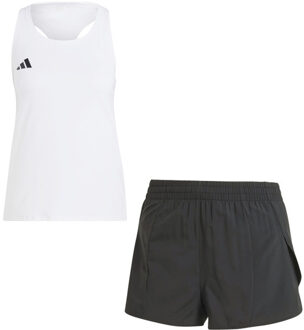 adidas Adizero Tank Short Set Dames wit