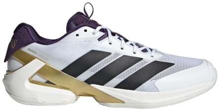 adidas Adizero Ubersonic 5 Tennisschoenen Heren-Wit Aluminium,Goud - 42