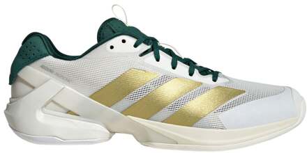 adidas Adizero Ubersonic 5 Tennisschoenen Heren-Wit,Goud - 46 2/3