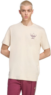 adidas Ajax Amsterdam Terrace Icons T-shirt T-shirts Heren - Beige - Maat L - Katoen Jersey