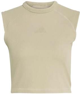 adidas All SZN Rib Tank-Top Tanktop Dames beige - L