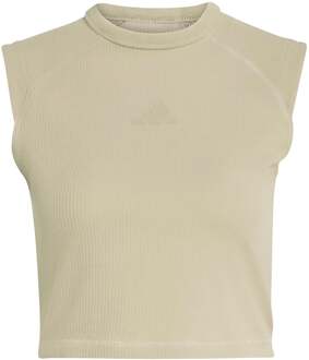 adidas All SZN Rib Tanktop Dames beige - L