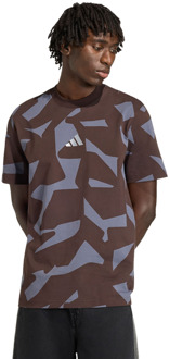 adidas Amg Camo Short Sleeve T-shirt T-shirts Heren - Bruin - Maat L - Katoen Jersey Brown