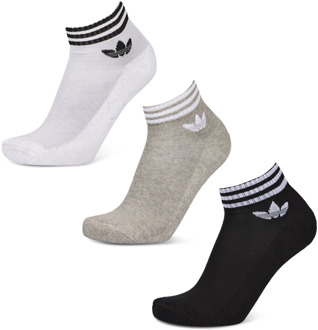 adidas Ankle 3 Pack Sokken Unisex - Grijs - Maat 43-45 - Katoen Grey