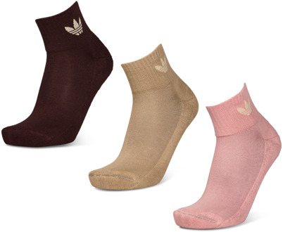 adidas Ankle 3 Pack Sokken Unisex - Roze - Maat 37-39 - Katoen Pink