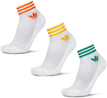 adidas Ankle 3 Pack Sokken Unisex - Wit - Maat 34-36 - Katoen White