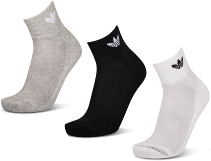 adidas Ankle 3 Pack Sokken Unisex - Wit - Maat 43-45 - Katoen White