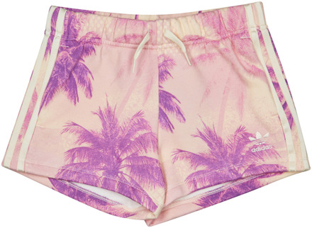 adidas Aop Palm Korte Broeken Kinder - Roze - Maat 129 - 134 CM - Katoen Jersey Pink