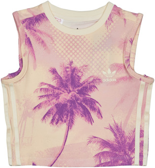 adidas Aop Palm Vesten Kinder - Roze - Maat 135 - 140 CM - Katoen Jersey Pink