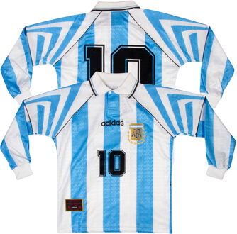 adidas Argentinië Shirt Thuis 1994 + Nummer 10 (Maradona) - Nieuw - 140