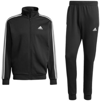 adidas Basic 3-Stripes Fleece Trainingspak Heren zwart - wit - L