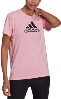 adidas Big Logo D2M Tee - Dames Sportshirt Roze - M