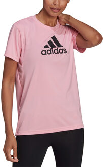 adidas Big Logo D2M Tee - Dames Sportshirt Roze