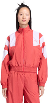 adidas Blocked Washed Zipped Tracktop Trainingspakken Dames - Rood - Maat 42 - Nylon Red