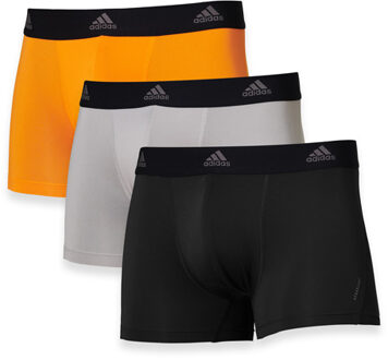 adidas boxershorts active flex microfiber 3-pack oranje-grijs-zwart - L