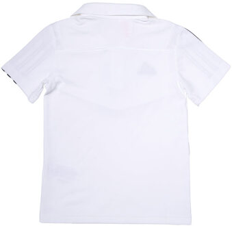 adidas Boy's adidas Junior Tiro 19 Cotton Polo Shirt in White Black Zwart en zilver - 11-12J / 146-152cm