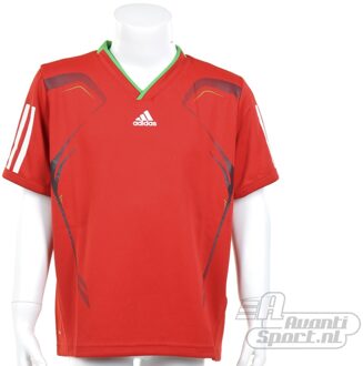 adidas Boys Barricade Tee - Sportshirt - Kinderen - Maat 128 - Rood;Intens Groen;Wit