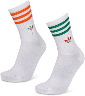adidas Coastal Club Mid Cut Crew 2 Pack Sokken Unisex - Wit - Maat 37-39 - Katoen White