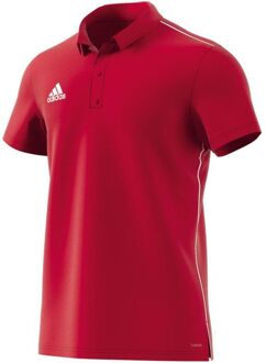 adidas Core 18 Polo Heren Sportpolo - Maat XL  - Mannen - rood/wit