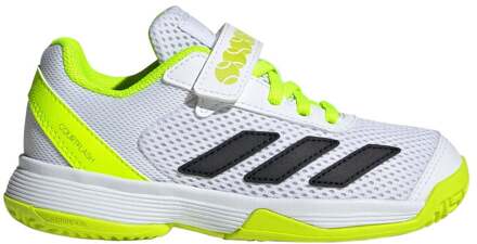 adidas Courtflash Comfort Closure Tennisschoenen Kinderen-Wit,Neongeel - 30
