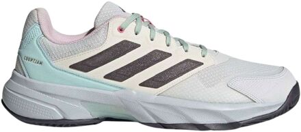 adidas CourtJam Control 3 Tennisschoenen Heren lichtblauw - crème - zwart - 41 1/3