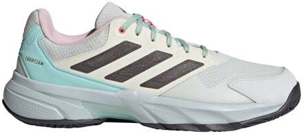 adidas CourtJam Control 3 Tennisschoenen Heren lichtblauw - crème - zwart - 42 2/3