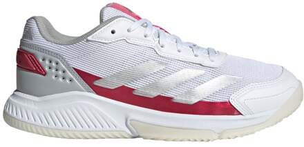 adidas Courtquick Padel Schoen Dames-Wit,Zilver - 40 2/3