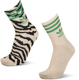 adidas Crew 2 Pack Sokken Unisex - Zwart - Maat 40-42 Black