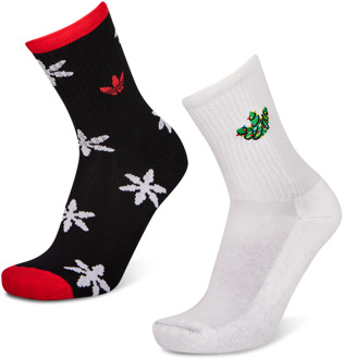 adidas Crew 2 Pack Sokken Unisex - Zwart - Maat 43-45 Black