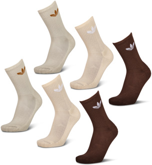 adidas Crew 6 Pack Sokken Unisex - Bruin - Maat 40-42 Brown