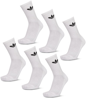 adidas Crew 6 Pack Sokken Unisex - Wit - Maat 34-36 White