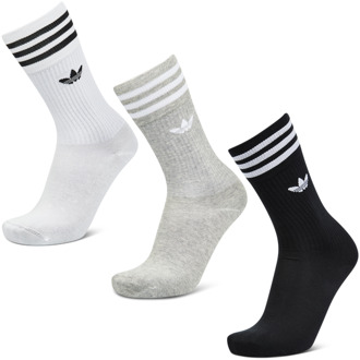 adidas Crew Sock 3 Pack Sokken Unisex - Zwart - Maat 43-45 Black