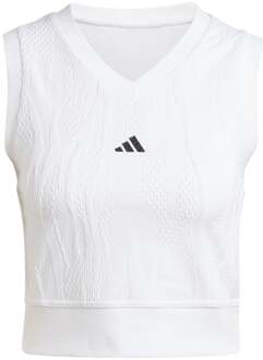 adidas Crop Pro Tanktop Dames wit - M