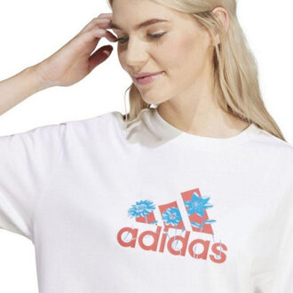 adidas Dames badge of sport bloemen t-shirt Wit - L