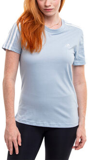 adidas Dames essentials gestreept slank t-shirt Blauw - L